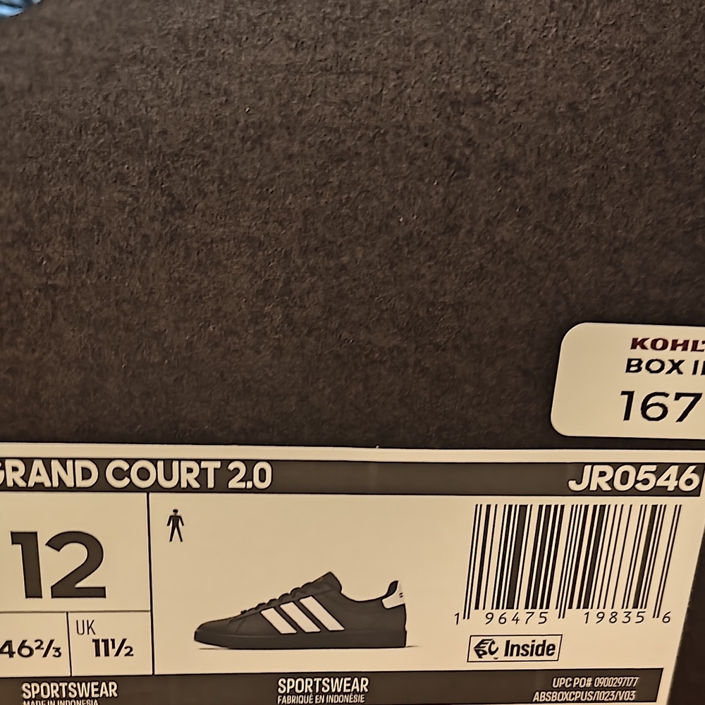 NWT Adidas Men's Black Sneakers with White Stripes - Picture 5 of 8